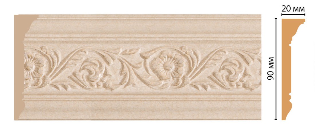 Плинтус потолочный с рисунком DECOMASTER D226-18DДМ (90*20*2400мм)